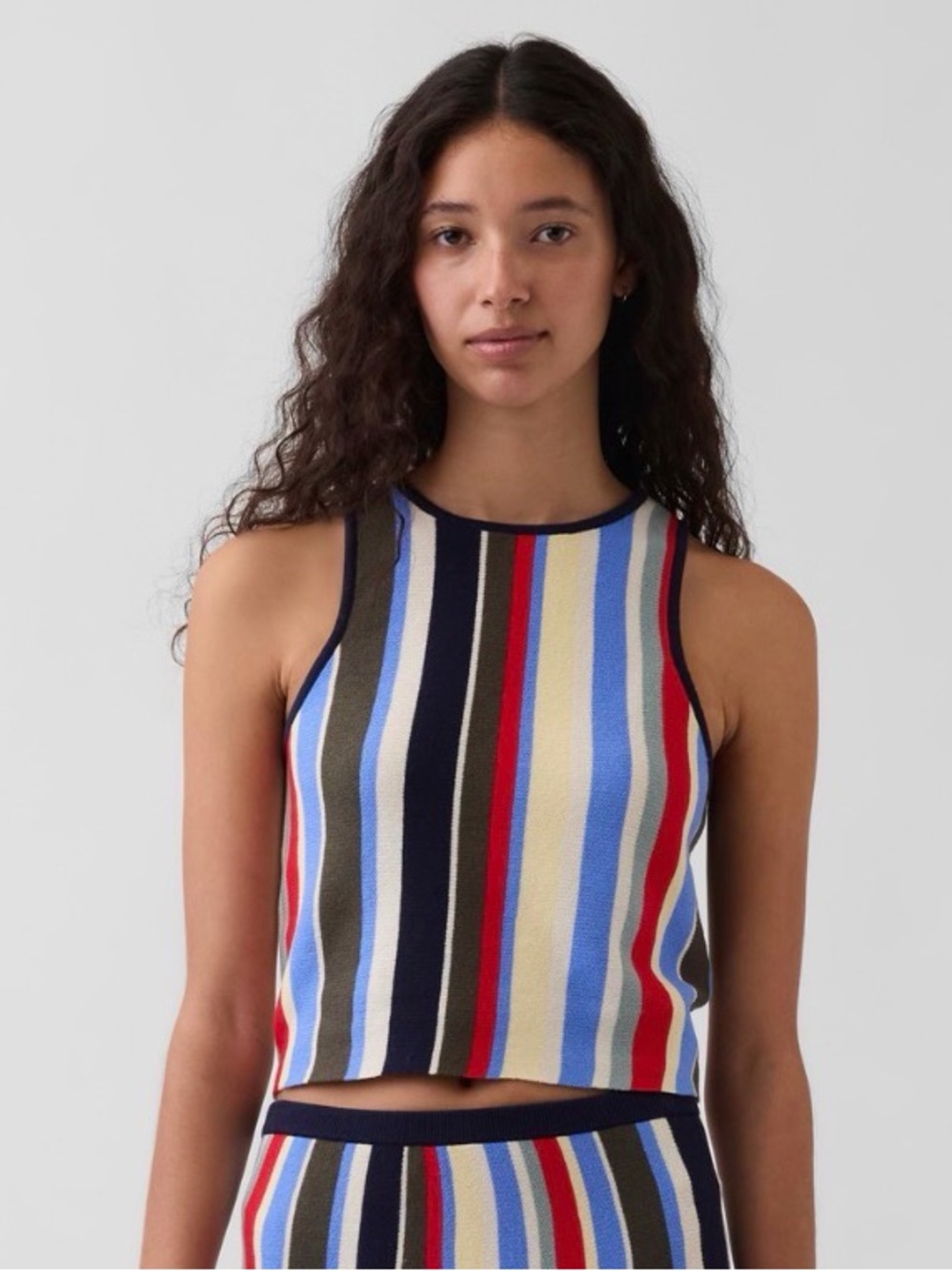 Gap 100% Cotton Stripe Halter Sweater Tank